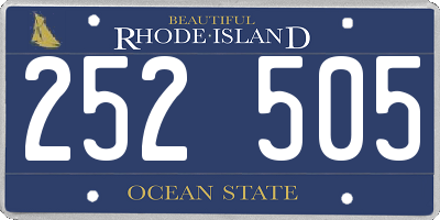 RI license plate 252505