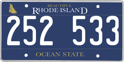 RI license plate 252533