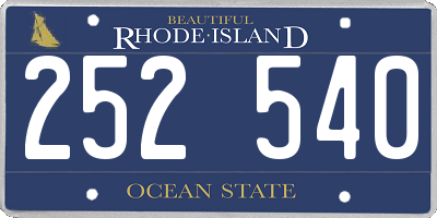RI license plate 252540