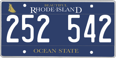 RI license plate 252542
