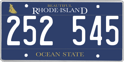 RI license plate 252545