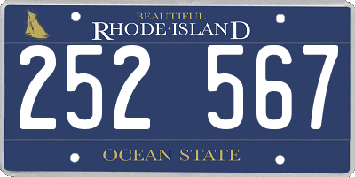 RI license plate 252567