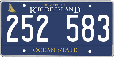 RI license plate 252583