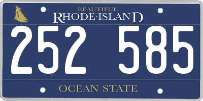 RI license plate 252585