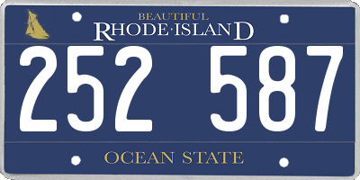 RI license plate 252587