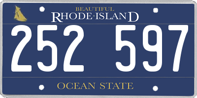 RI license plate 252597