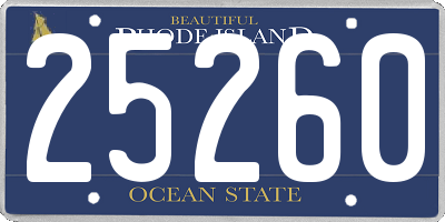 RI license plate 25260