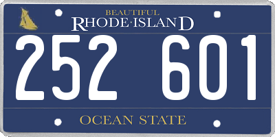 RI license plate 252601