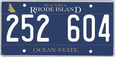 RI license plate 252604