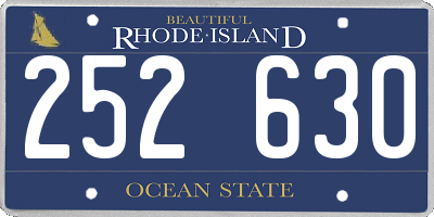 RI license plate 252630