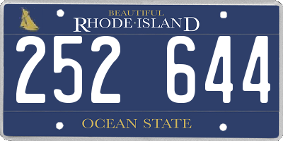 RI license plate 252644