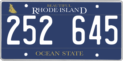 RI license plate 252645