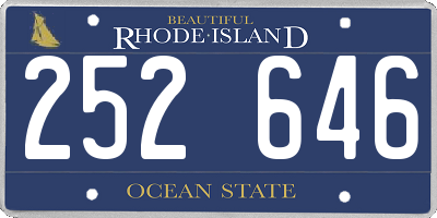 RI license plate 252646
