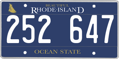 RI license plate 252647