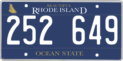 RI license plate 252649