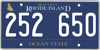 RI license plate 252650