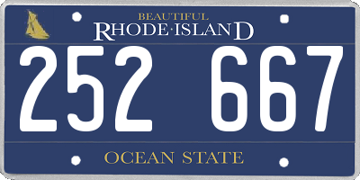 RI license plate 252667