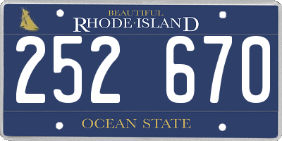RI license plate 252670
