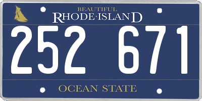 RI license plate 252671