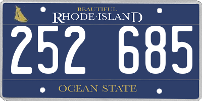 RI license plate 252685
