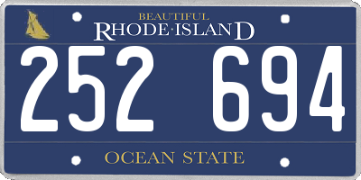 RI license plate 252694