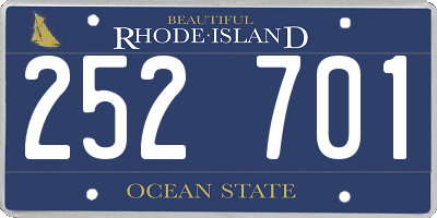 RI license plate 252701