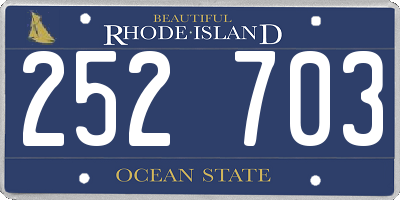 RI license plate 252703