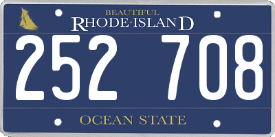 RI license plate 252708