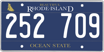RI license plate 252709
