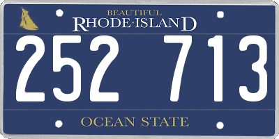 RI license plate 252713