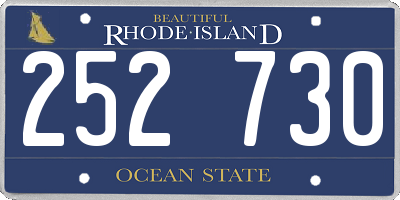 RI license plate 252730