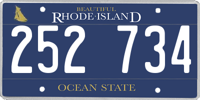 RI license plate 252734