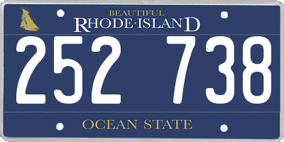 RI license plate 252738
