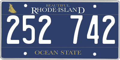 RI license plate 252742