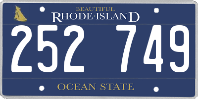 RI license plate 252749