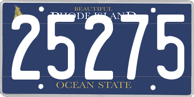 RI license plate 25275