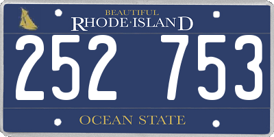 RI license plate 252753