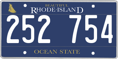 RI license plate 252754