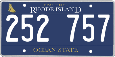RI license plate 252757