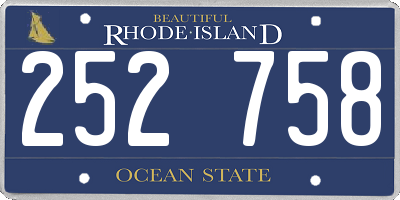 RI license plate 252758