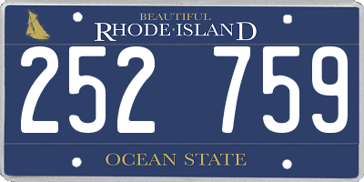 RI license plate 252759