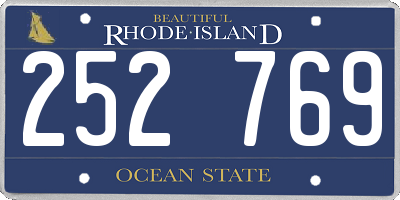 RI license plate 252769