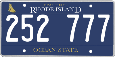 RI license plate 252777