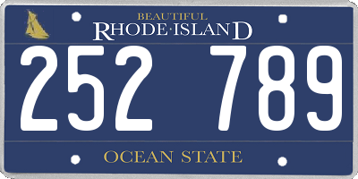 RI license plate 252789