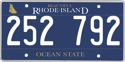 RI license plate 252792