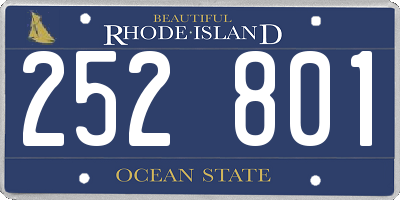 RI license plate 252801