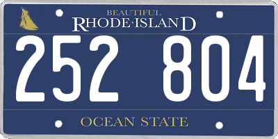 RI license plate 252804