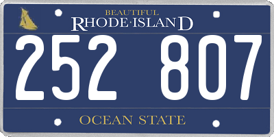 RI license plate 252807