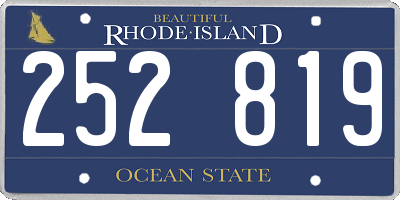 RI license plate 252819