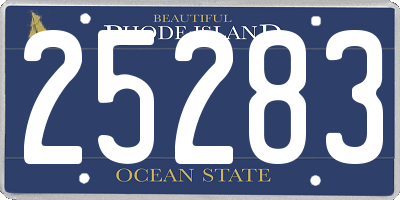 RI license plate 25283